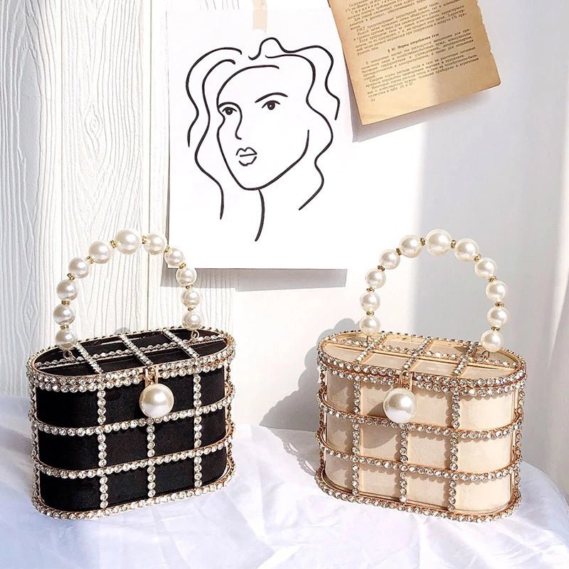 Acrylic Box Clutch Fashion Purse Handbag Chain Shoulder Bags 19*12*9CM  Polyester
