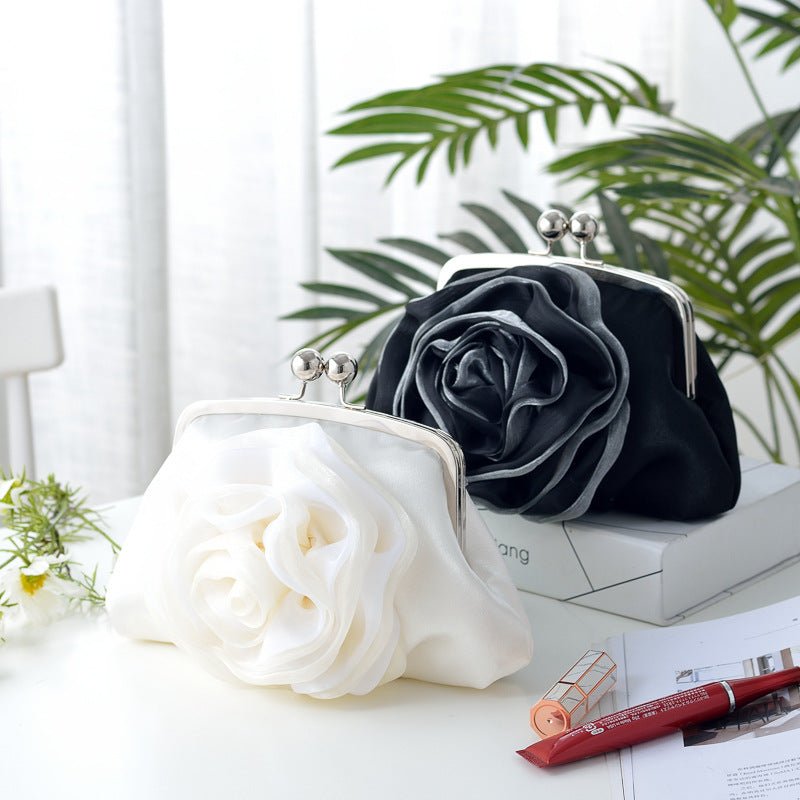 Ladies Flower Clutch Bag - Elegant Evening Bag - Small Bridal