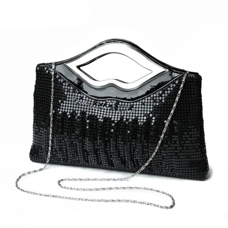 Black Sequin Clutch Handbags, Black Evening Bags Clutches