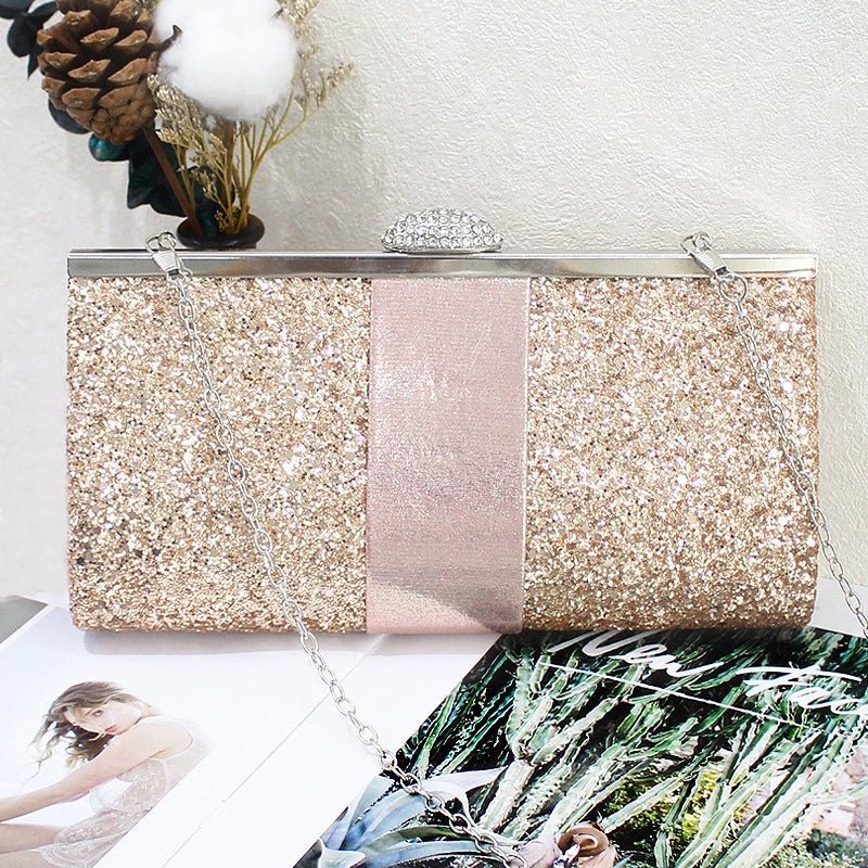 Dazzling Sequined Ladies Evening Clutch Bridal Wedding Ring Party Clutch  Purse