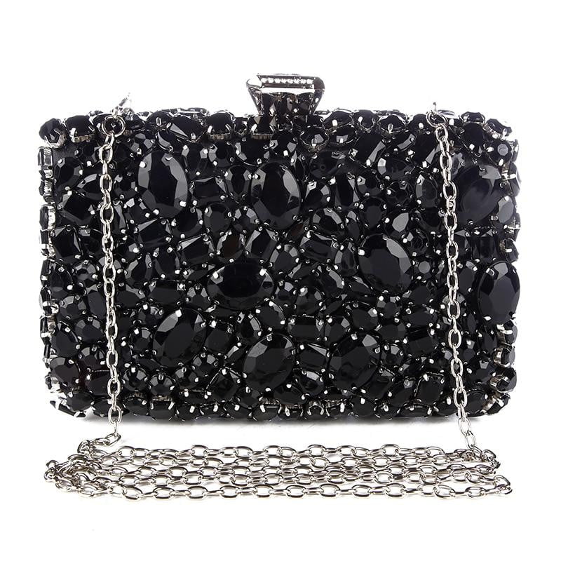 Michael Kors Elsie Black Leather Box Clutch Bag