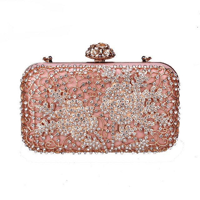 Luxy Moon Designer Wedding Clutch Bag Metallic, Pink