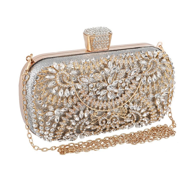 Evening Clutch Bag With Diamonds For Women's Wedding Party