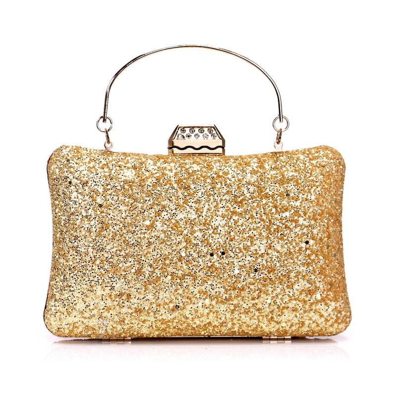Women Luxury Evening Clutch Bag Wedding Golden Sequins Clutch Purse Chain  Shoulder Bags Small Party Handbag With Metal Handle - AliExpress