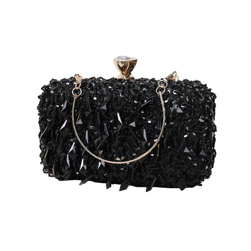 Bling Rainbow Rhinestones Evening Handbags Ladies Clutch Bag Purses for  Women with 3 golden chains